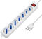 Atlantis P011-SL3007-W Striscia Multipresa, 7 Prese Italiano/Europa/Schuko Bipasso da 10A/16A Presa 16A, 2500 W, Bianco