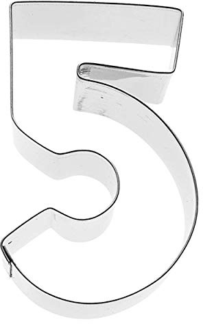 Birkmann, Ausstechform Zahl 5, Grau, 6 cm, Edelstahl
