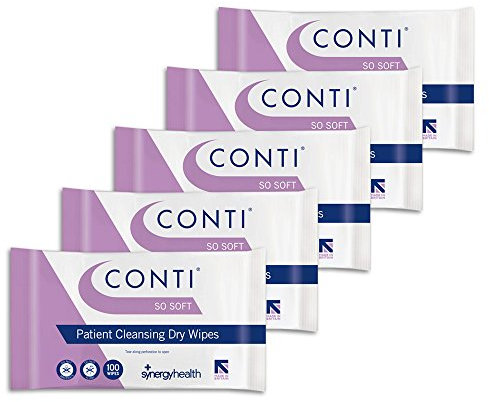 Conti SoSoft Large Heavyweight Dry Patient Cleansing Wipes (5 Packs of 100)