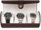 CASE ELEGANCE Uhrenbox, tragbar, für Damen/Herren, Kunstleder, Aufbewahrungsbox für 3 Uhren (braun)