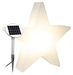 8 seasons design | Deko LED Solarlampe Stern Shining Star (Ø 60 cm, Solarmodul, Lichtsensor, winterfest & UV-beständig, Weihnachtsbeleuchtung Garten) weiß