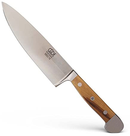 GÜDE Solingen - kleines Kochmesser geschmiedet, 16 cm, Olivenholz, ALPHA OLIVE, Küchenmesser, Doppelkropf, Handmade Germany