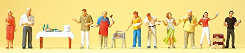 Preiser 10553 At the Barbeque Scene (10) Exclusive Figure Set