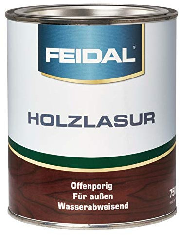 Feidal Holzlasur mit UV-Schutz v. Fachhandel / Holzschutzlasur 3 in 1 schützt vor Moos. Schimmelbefall u. UV-Strahlen Farbton Teak, 750 ml / Speziallasur äußerst wetter- und lichtbeständig,- stark wasserabweisend (mit Abperleffekt)