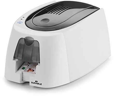 Durable 891065 Duracard ID 300, Desktop Foto ID Karte Drucker mit Farbband und 100 Karten blanko