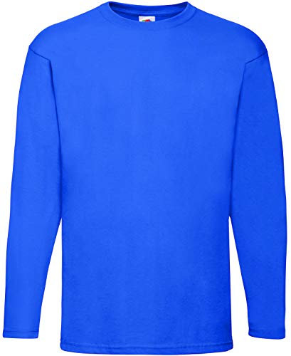 Fruit of the Loom Men's Valueweight Long Sleeve T-Shirt, Royal, Medium