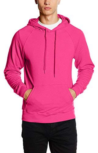 Fruit of the Loom Leggero Felpa con Cappuccio, Fucsia, XL Uomo