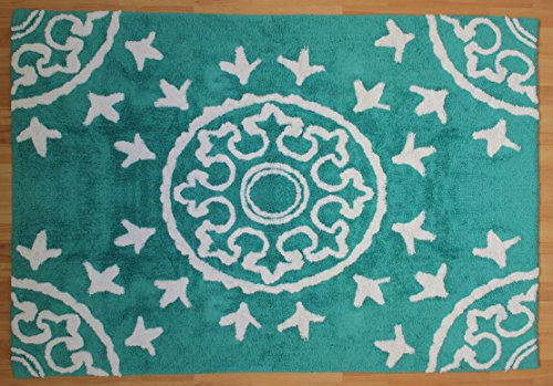 Alfombra Infantil 100% Algodón lavable en lavadora Colección Duna Acqua 120x160 cms