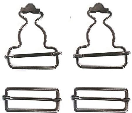 Trimming Shop 40mm Dungaree Buckles with Sliders – Suspender Buckles With Sliders, Braces, Handbags, Jackets, Kids’ Clothing, Pinafores, Sewing & Crafting, Gunmetal, 2pcs