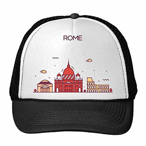DIYthinker Rom Italien Wohnung Zeichen-Muster Trucker-Mütze Baseballkappe Nylon-Mesh-Kühler Hut justierbare Kappe Kinder Multicolor