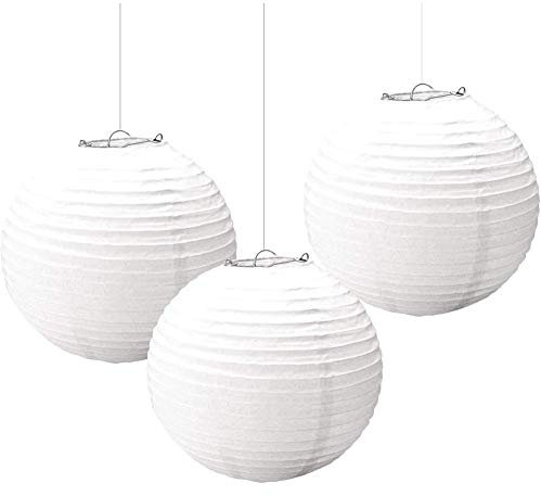 Runde Laternen weiß 3PZ