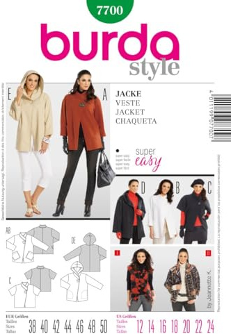 Burda Style Sewing Pattern B7700 Misses' Jacket