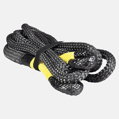 horntools Bergeseil kinetisch 24mm x 6,5m 12,7t Bruchlast, 6t WLL, schwarz, Abschleppseil PKW, Offroad, für LKW Jeep ATV UTV Traktor Straßenrettung