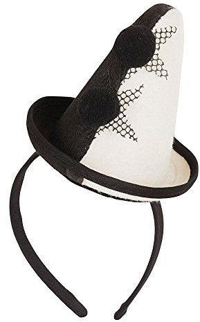 Bristol Novelty BH654 Pierrot-Clownshut, Mini, an Kopfband, Damen, mehrfarbig, Einheitsgröße Halloween