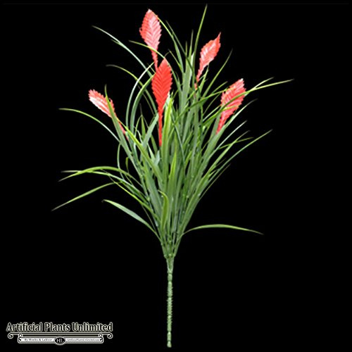 Artificial Bromeliad Tillandsia Cyanea - Outdoor Rated -Lipstick Color 21inches