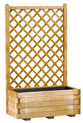 Burger Jardinière Lierre rectangulaire en Bois avec Treillage Droit