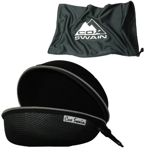 Cox Swain Damen Ski Snowboard Brille Flash mit Box und Reinigungstuch, LensColor: White Frame/Smoke Lens