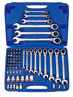 KING TONY 91268MR Coffret de Clés Mixtes à Cliquet Métriques avec Jeux de Douilles Torx®, Set de 68