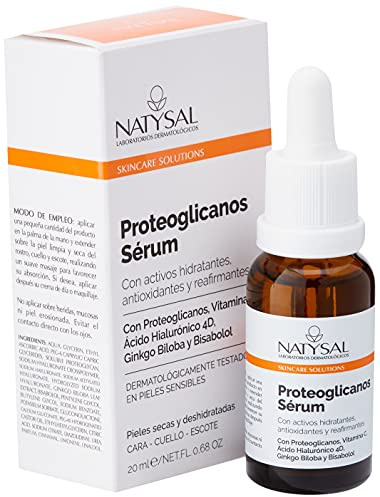 Proteoglycans Serum 20 ml | Vitamin C + Proteoglycans + Hyaluronic Acid + Ginkgo Biloba + Bisabolol | Dry Skin | Deshydrated Skin | Made in Spain | Natysal