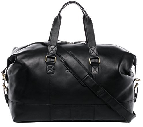 SID & VAIN große Weekender echt Leder - Sporttasche Yale 50 cm - Reisetasche Handgepäck mit Schultergurt - Ledertasche Herren und Damen schwarz handgefertigt