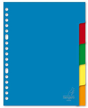 Kangaro Register A5 blanko PP 120 micron 17r. 5tlg sortiert Tabs, 21.5x18x0.3