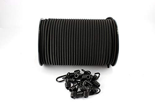 monoflex 10 mm de expansión Cuerda 30 m + 20 Negro Espiral Gancho Cuerda elástica Cuerda Cuerda Gancho