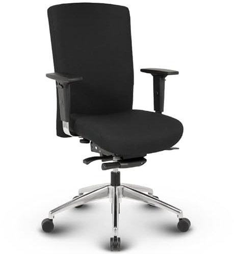 VERSEE Ergonomischer Bürostuhl Konferenzstuhl Terox aus Stoff in Schwarz - Für Büro und Home-Office - Belastbar bis 150kg