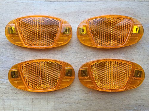 4x Fahrrad Speichen Reflektoren - Katzenauge - orange / gelb - Speichenstrahler