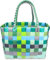 normani Einkaufskorb Shopper geflochten aus Kunststoff - robuster Strandkorb aus wasserabweisendem Material Farbe Classic/Raindrop