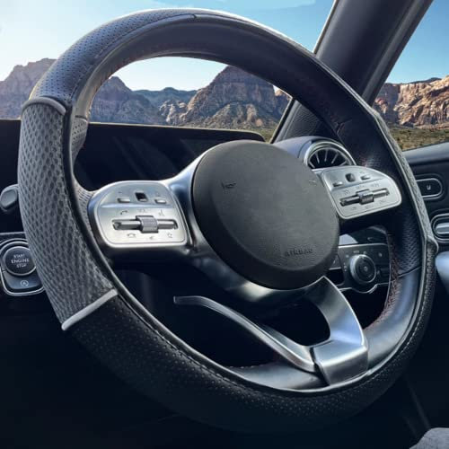 XtremeAuto Universal Car/Van Steering Wheel Cover Sleeve Glove (Grey)