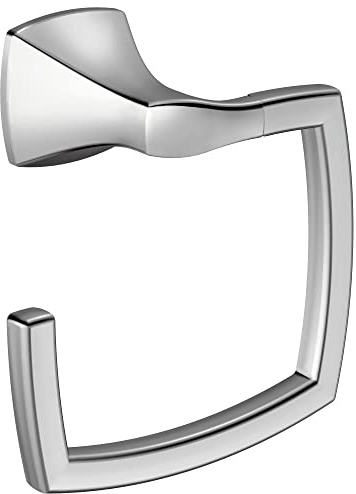 Moen YB5186CH Voss Collection Modern Square Wall Mount Bathroom Hand Towel Ring, Chrome