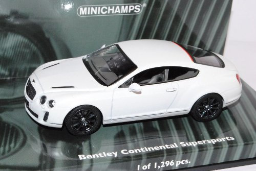 Minichamps Bentley Continental GT SupeRSports Coupe Weiss 2009 1/43 Modell Auto mit individiuellem Wunschkennzeichen