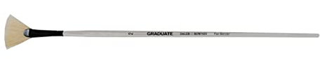 Daler-Rowney Graduate Oil Brush, Natural Hog Bristle, Long Handle, Fan, 2