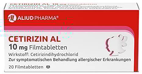 ALIUD PHARMA Cetirizin AL 10 mg, 20 Tabletten: Antiallergikum zur symptomatischen Behandlung bei allergischer Rhinitis