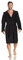 Vossen Damen & Herren Bademantel Texas schwarz L