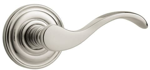 Baldwin 5455V.RDM Single Right Dummy Lever with 5048 Rose and Concealed Screws, Lifetime Polished Nickel