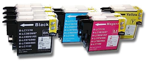 vhbw 10x Tintenpatronen kompatibel mit Brother MFC-5895CW, MFC-5890CN, MFC-5490CN, MFC-490CW, MFC-490CN, MFC-395CW Drucker (Kompatibel)