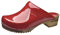 Sanita Classic offener Clog, Lackleder | Original handgemacht | Leder-Holzclogs für Damen| 40 EU | Rot