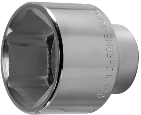 SW-Stahl 07675L-65 Steckschlüsseleinsatz 1 Zoll - 65 mm Sechskant Nuss | Chrom-Vanadium-Stahl Nuss für Außensechskant - 90 mm kurze Ausführung - verchromte Premium Qualität für 25 mm Antrieb