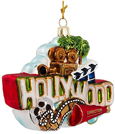 Kurt Adler Christbaumschmuck als Hollywood-Schild aus Glas, 12,7 cm