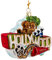 Kurt Adler Christbaumschmuck als Hollywood-Schild aus Glas, 12,7 cm