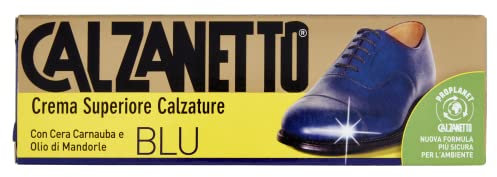 Calzanetto Bleues, 50 ML, crème Brillante, apporte Une Protection maximale, Couleur et Brillance aux Chaussures, Tube