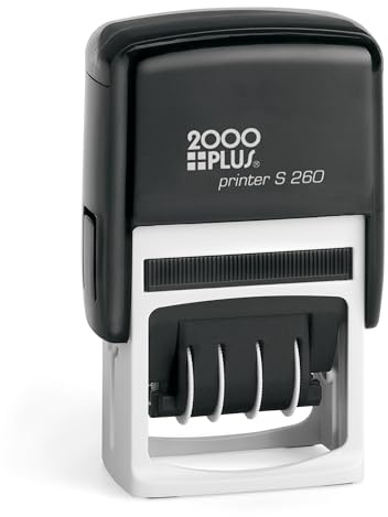 2000 PLUS® 4-in-1 Date Stamp, 15/16 x 1 3/4, Blue/Red