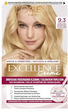 L?Oréal Paris Excellence Cream Cream Crèmekleuring 9.3 Zeer Light Goudblond