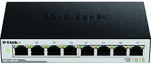 D-Link DGS 1100-08PV2 - Switch - Smart - 8 x 10/100/1000 (PoE) - Desktop - PoE (64 W)
