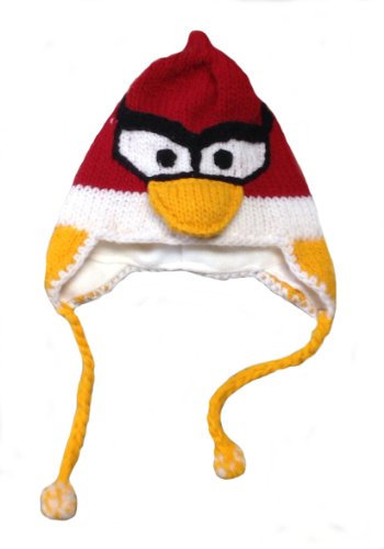 Alpacaandmore Rote unisex Kinder Winter Mütze Figur Tiermütze Ente (7 Jahre)