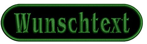 Rechteckiger Aufnäher Rec3 mit stark abgerundeten Ecken - für Deinen Wunschtext - viele Farben und Größen zur Auswahl - 15x4cm - personalisiert