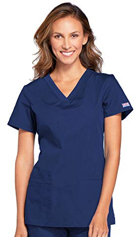 Cherokee Women's Originals V-Neck Top, Navy, XX-Large