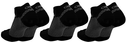 Orthosleeve FS4 - Chaussettes de Contention - Mixte Homme Femme - Technologie de Compression du Pied Brevetée - Idéale en cas d’Epine Calcanéenne, Aponévrosite et Fasciite Plantaire - Noir - S
