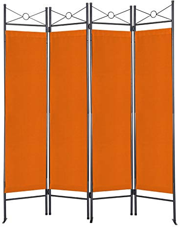 dirty pro tools™ FOLDING ROOM DIVIDER PARAVENT SPANISH WALL PARTITION PRIVACY SCREEN PRIVACY SCREEN SEPARATOR (Orange)